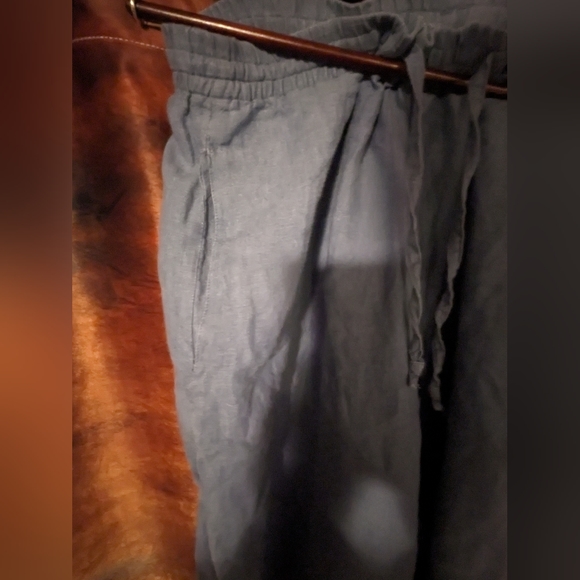 Coldwater Creak Blue Straight Leg Drawstring Pants- Woman L - Picture 2 of 10